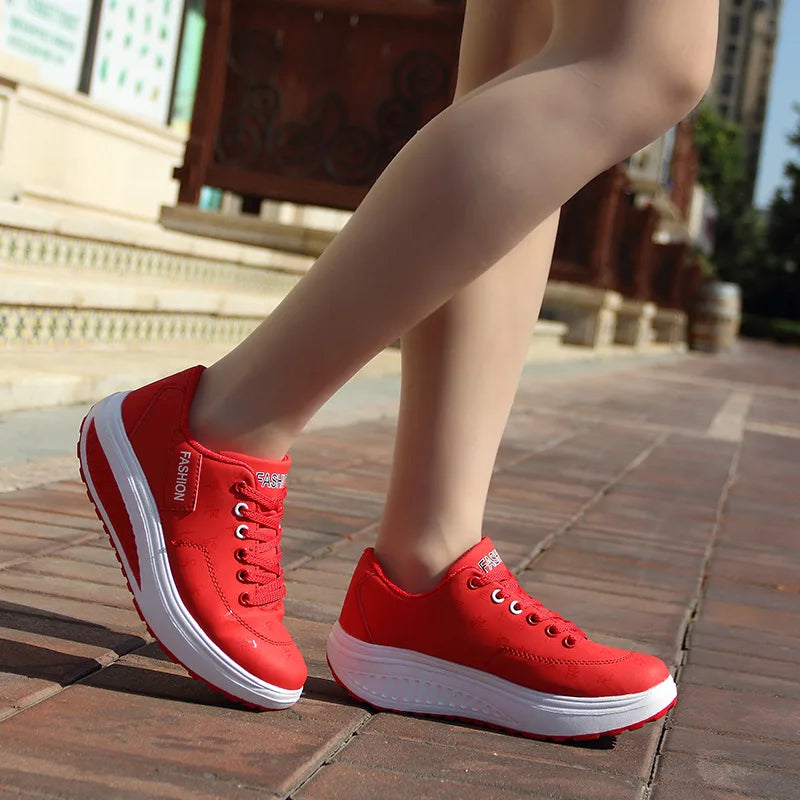 Women's Shoes Outdoor Casual Shoes Autumn Fashion Platform Vulcanized Shoes Flat Sole Walking Shoe. Plus Size Lace-up Sneakers
