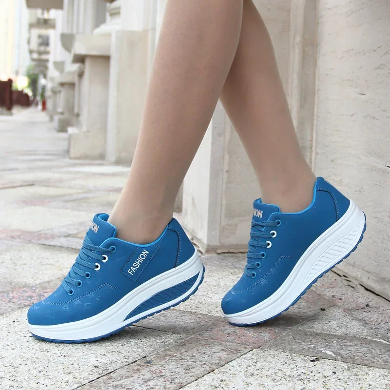 Women's Shoes Outdoor Casual Shoes Autumn Fashion Platform Vulcanized Shoes Flat Sole Walking Shoe. Plus Size Lace-up Sneakers