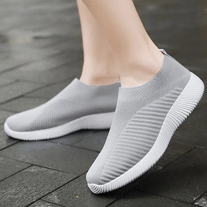 Women Shoes Breathable Flats Elastic Flat Shoes For Women Sneakers, Spring Summer Footwear Lightweight Sports Shoes
