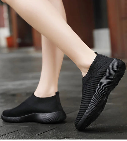 Women Shoes Breathable Flats Elastic Flat Shoes For Women Sneakers, Spring Summer Footwear Lightweight Sports Shoes