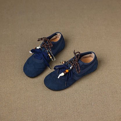 Women's Shoes Flats Casual Sneakers Round Toe Barefoot Woman Elegant Low Heel Stylish Trend Luxury High Quality Blue Vulcanize