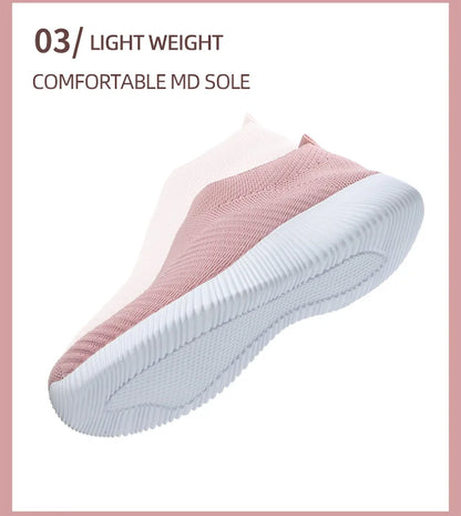 Women Shoes Breathable Flats Elastic Flat Shoes For Women Sneakers, Spring Summer Footwear Lightweight Sports Shoes