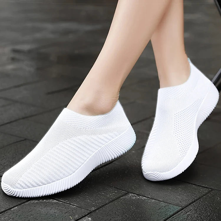 Women Shoes Breathable Flats Elastic Flat Shoes For Women Sneakers, Spring Summer Footwear Lightweight Sports Shoes