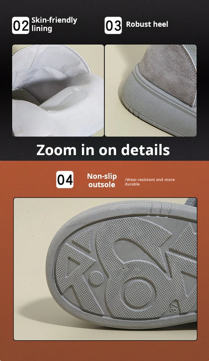 Sports and Leisure Shoes for Women New Fashionable High Top Shoes Flat Bottomed Lightweight and Comfortable Work Boots