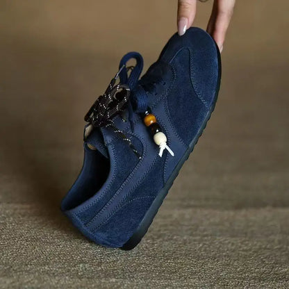 Women's Shoes Flats Casual Sneakers Round Toe Barefoot Woman Elegant Low Heel Stylish Trend Luxury High Quality Blue Vulcanize