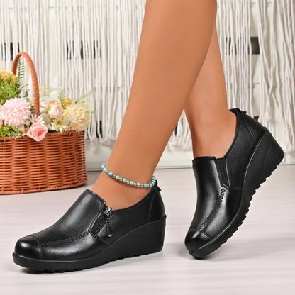 New Women's Shoes Fashion Womens High Heels Shallow Wedges Moms Shoes Summer Breathable Casual Shoes Zapatos