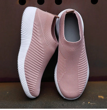 Women Shoes Breathable Flats Elastic Flat Shoes For Women Sneakers, Spring Summer Footwear Lightweight Sports Shoes