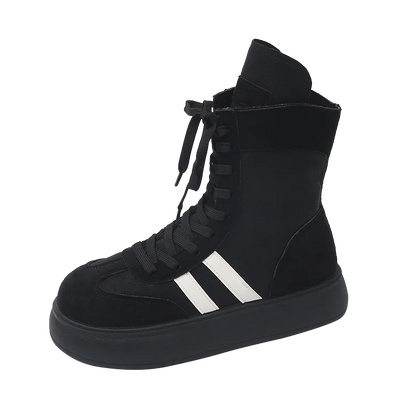 Sports and Leisure Shoes for Women New Fashionable High Top Shoes Flat Bottomed Lightweight and Comfortable Work Boots