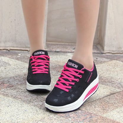 Women's Shoes Outdoor Casual Shoes Autumn Fashion Platform Vulcanized Shoes Flat Sole Walking Shoe. Plus Size Lace-up Sneakers