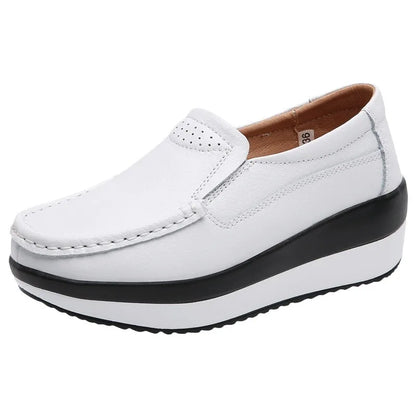 Women's Loafers Comfortable Female Vulcanized Shoes Wedge Moccasin Orthopedic Slip-on Platform Shoes
