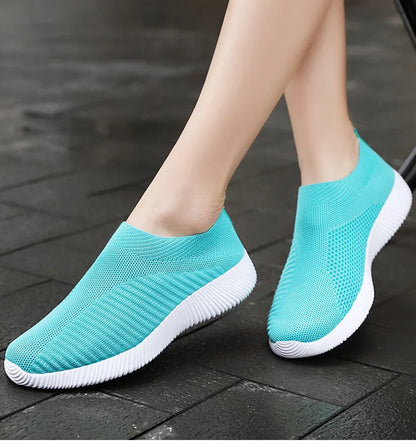 Women Shoes Breathable Flats Elastic Flat Shoes For Women Sneakers, Spring Summer Footwear Lightweight Sports Shoes