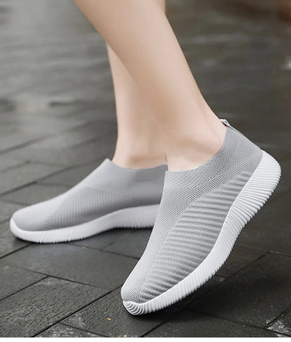 Women Shoes Breathable Flats Elastic Flat Shoes For Women Sneakers, Spring Summer Footwear Lightweight Sports Shoes