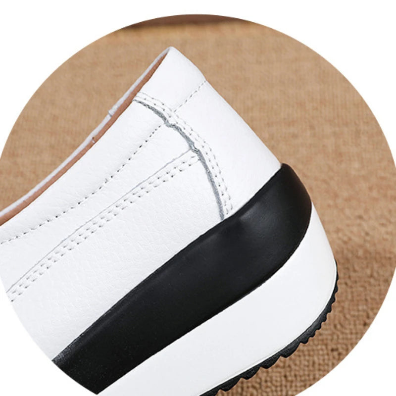 Women's Loafers Comfortable Female Vulcanized Shoes Wedge Moccasin Orthopedic Slip-on Platform Shoes