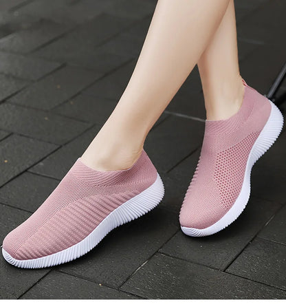 Women Shoes Breathable Flats Elastic Flat Shoes For Women Sneakers, Spring Summer Footwear Lightweight Sports Shoes