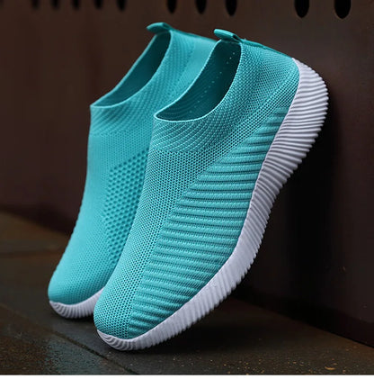 Women Shoes Breathable Flats Elastic Flat Shoes For Women Sneakers, Spring Summer Footwear Lightweight Sports Shoes