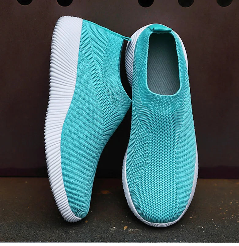 Women Shoes Breathable Flats Elastic Flat Shoes For Women Sneakers, Spring Summer Footwear Lightweight Sports Shoes