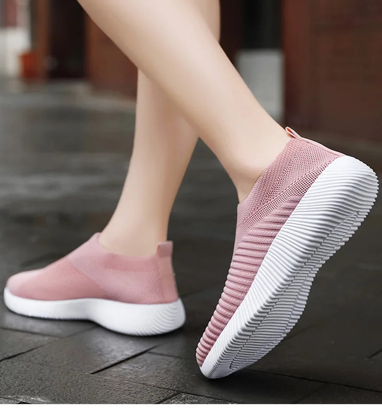 Women Shoes Breathable Flats Elastic Flat Shoes For Women Sneakers, Spring Summer Footwear Lightweight Sports Shoes