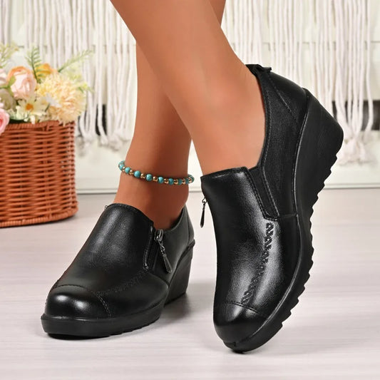 New Women's Shoes Fashion Womens High Heels Shallow Wedges Moms Shoes Summer Breathable Casual Shoes Zapatos