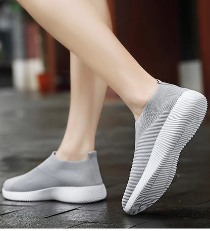 Women Shoes Breathable Flats Elastic Flat Shoes For Women Sneakers, Spring Summer Footwear Lightweight Sports Shoes