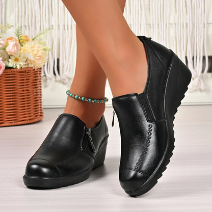 New Women's Shoes Fashion Womens High Heels Shallow Wedges Moms Shoes Summer Breathable Casual Shoes Zapatos